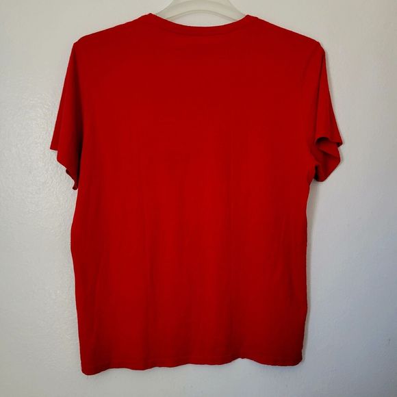 Men's EXPRESS "SAVAGE" T-shirt LARGE Red & Black Super Soft - Picture 4 of 4
